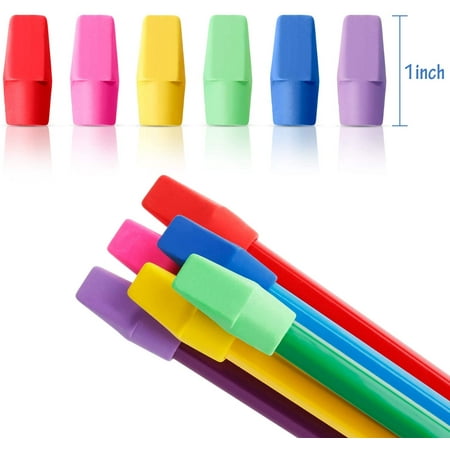 50 Pieces Pencil Top Erasers Cap Erasers and A Pencil Sharpener White